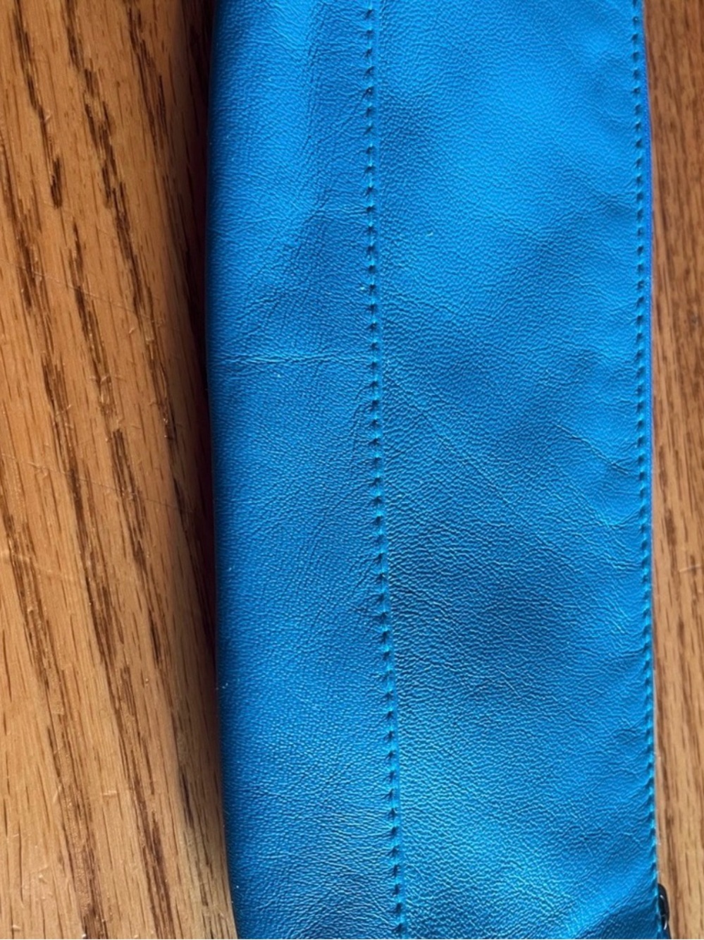 Blue Leather edc Bag - Stylish Everyday Carry.  Never used beautiful